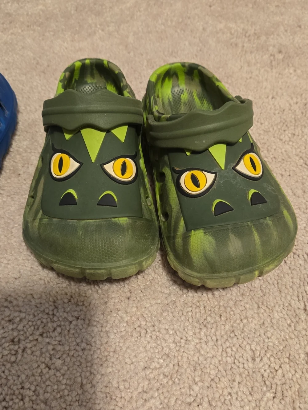 Kids' Monster Clog Shoes - Green and Blue